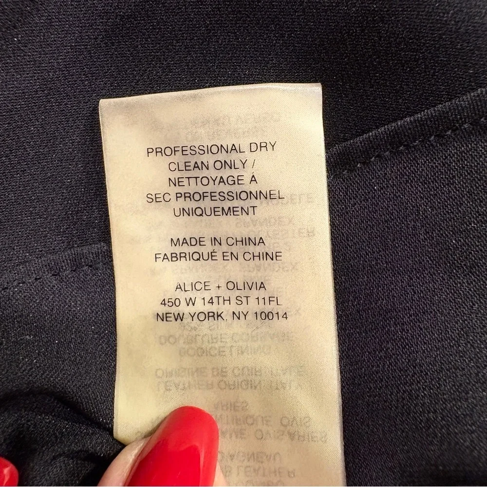 Alice + Olivia Black Silk Mini Dress Size Small - Picture 7 of 7